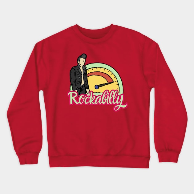 Rockabilly Greaser and Tachometer Crewneck Sweatshirt by DAZu